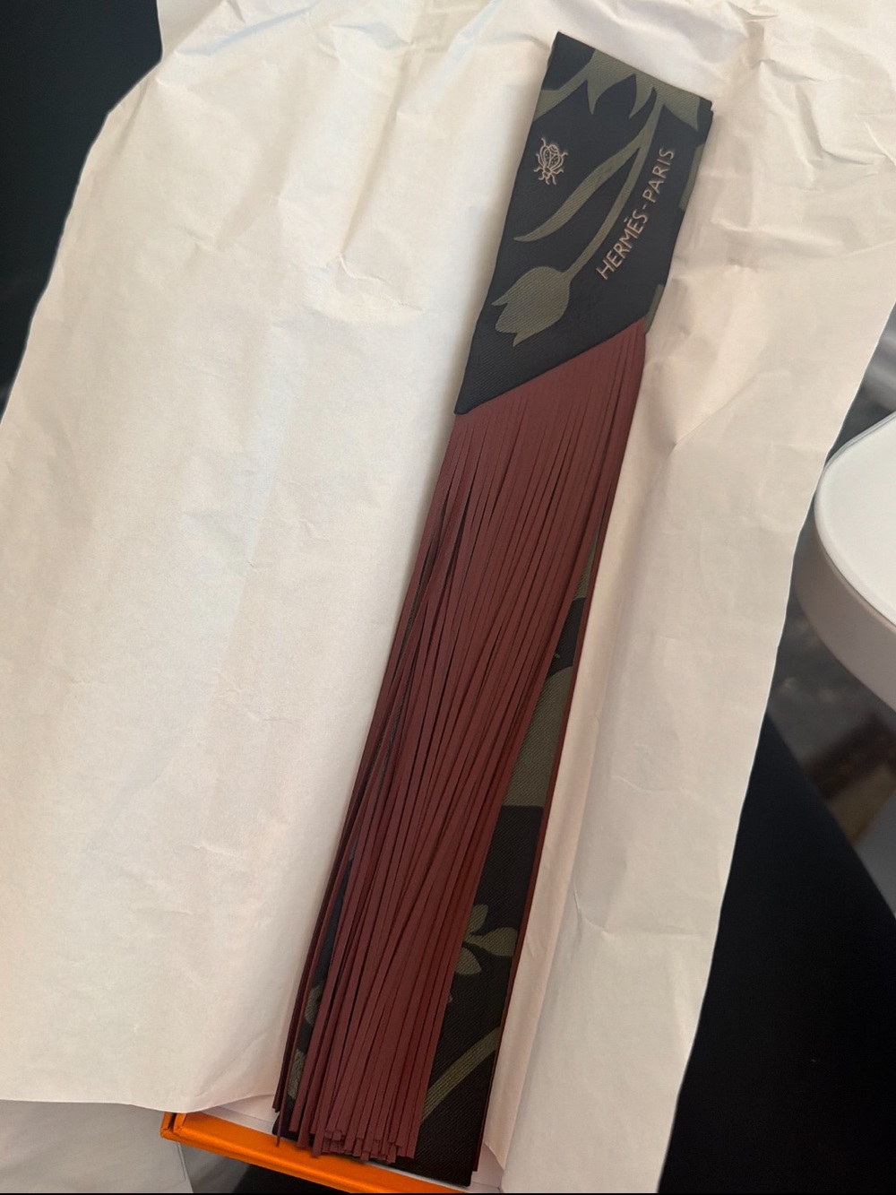 Hermes fringed twilly